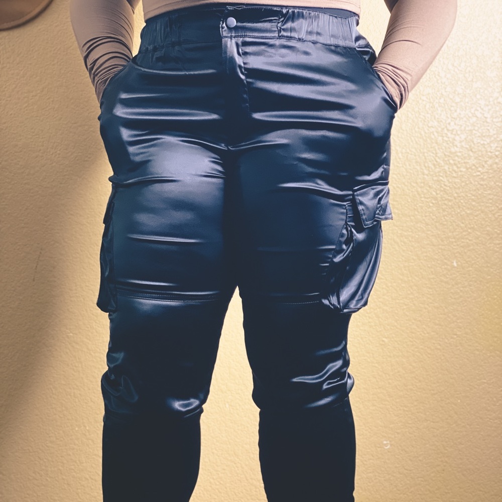 Satin Cargo Joggers